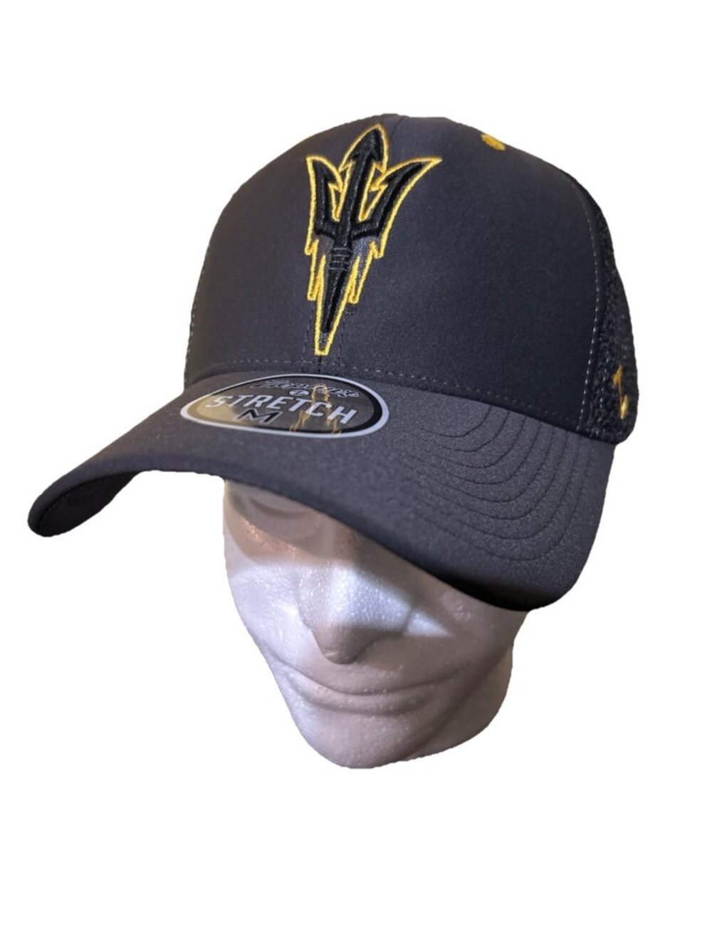 Iowa Hawkeyes Charcoal Black Fitted Stretch Hat New Zephyr M